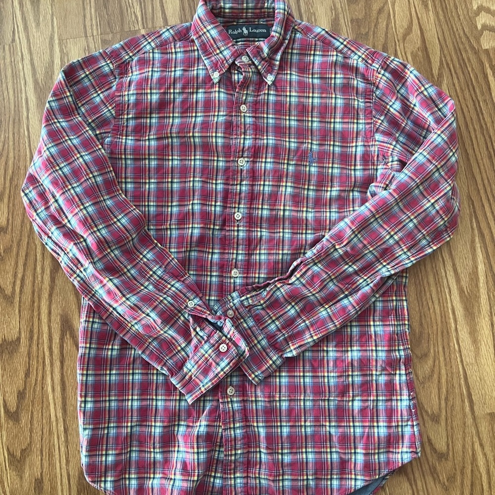 Plaid polo ralph lauren button front